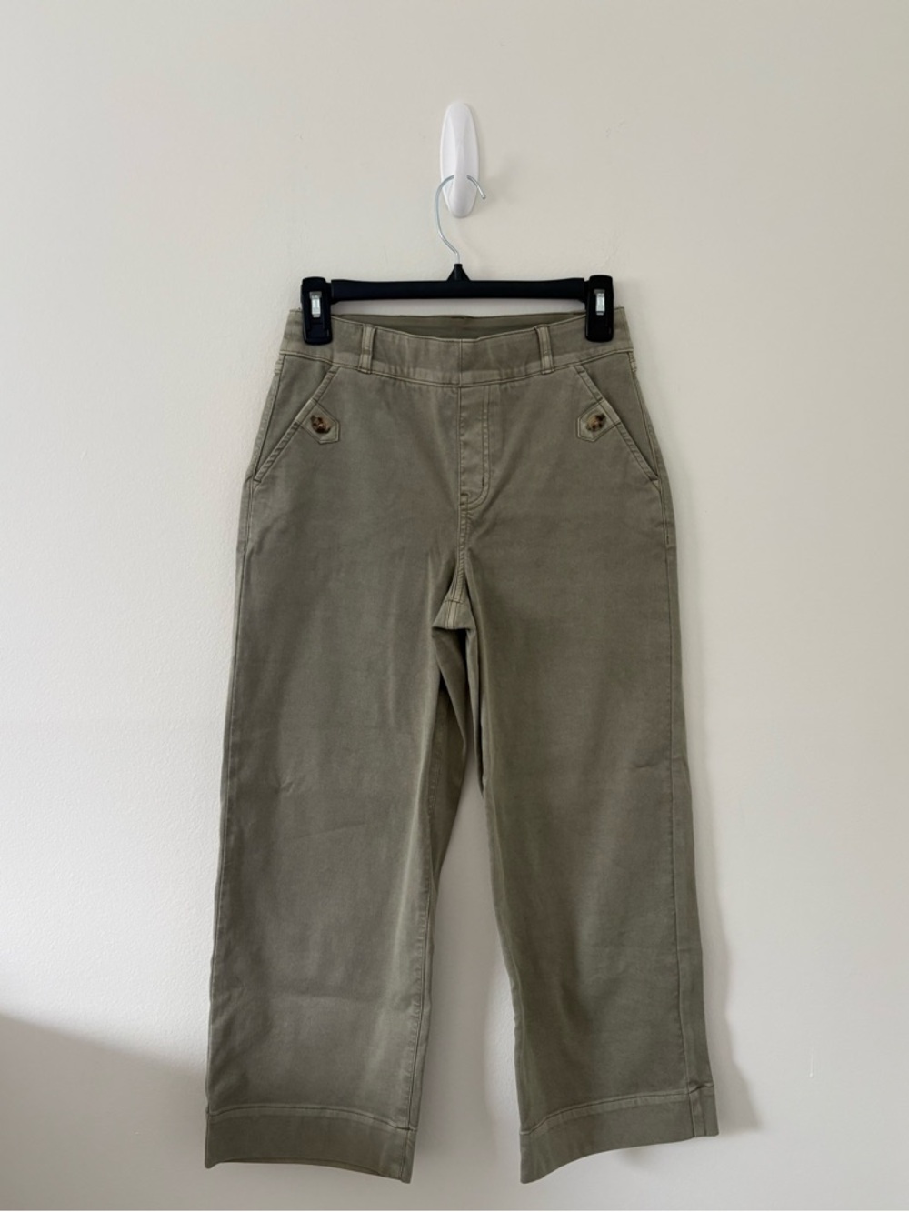 SPANX Stretch Twill Cropped Wide Leg Pant Small - Picture 2 of 5